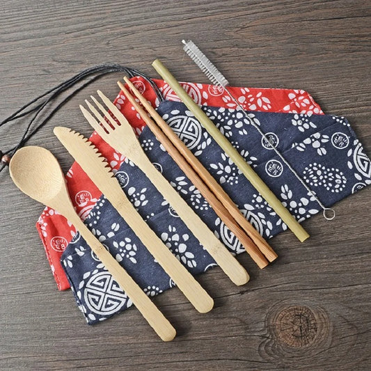 Bamboo Travel Cutlery Set