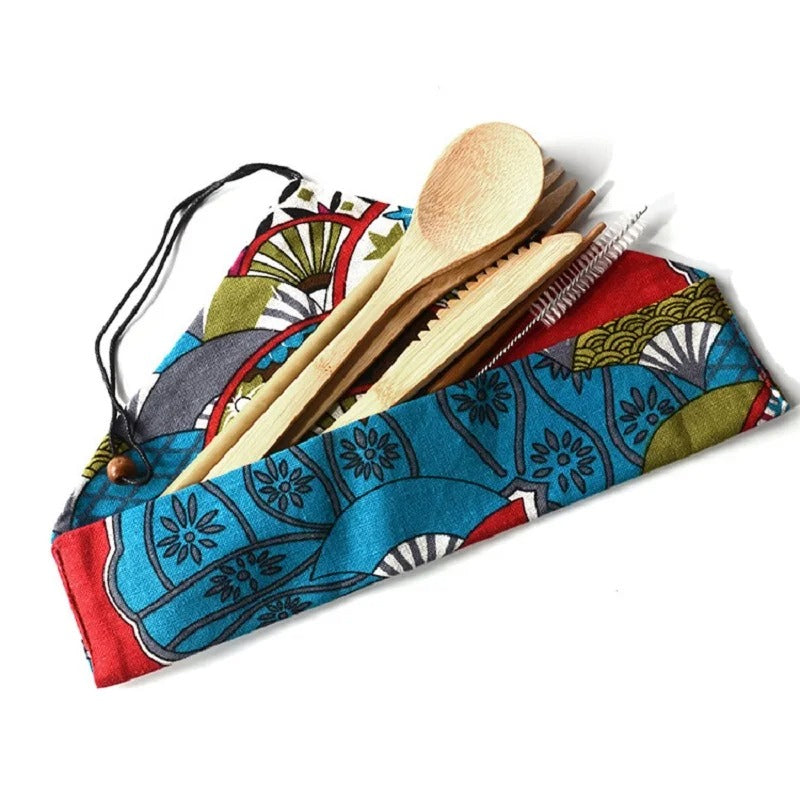 Bamboo Travel Cutlery Set