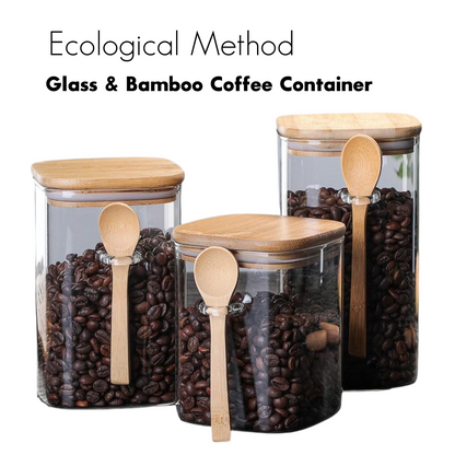 Glass & Bamboo Coffee Container