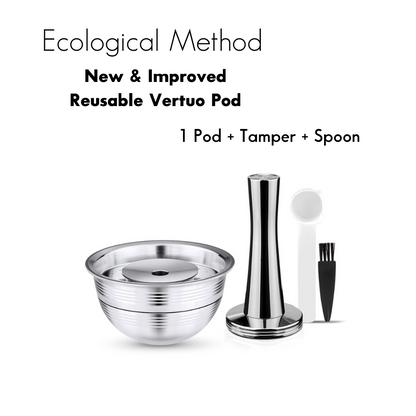 ecological method, reusable pod, nespresso vertuo refillable pod ,capsule, eco friendly,reusable nespresso pods,reusable nespresso vertuo pods, sustainable, nespresso vertuo reusable pods,