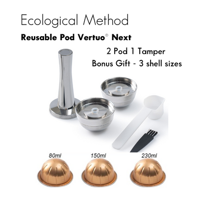 ecological method, reusable pod, nespresso vertuo refillable pod ,capsule, eco friendly,reusable nespresso pods,reusable nespresso vertuo pods, sustainable, nespresso vertuo reusable pods,