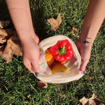 Reusable Cotton Mesh Produce Bags-(3pcs) - EcoLogical Method eco friendly sustainability