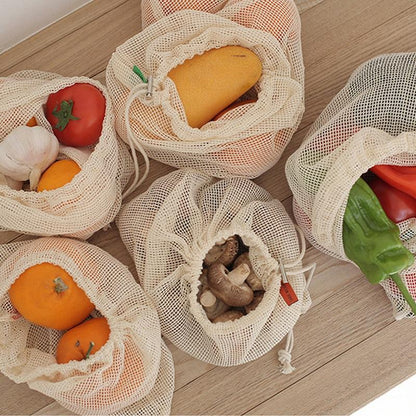 Reusable Cotton Mesh Produce Bags-(3pcs) - EcoLogical Method eco friendly sustainability