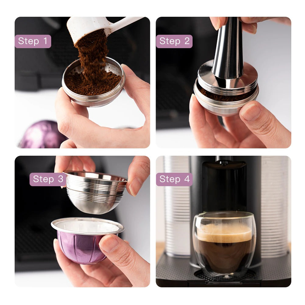 ecological method, reusable pod, nespresso vertuo refillable pod ,capsule, eco friendly,reusable nespresso pods,reusable nespresso vertuo pods, sustainable, nespresso vertuo reusable pods,