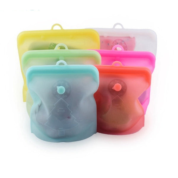 1000ml/1500ml Silicone Food Bag Reusable Preservation Fruit