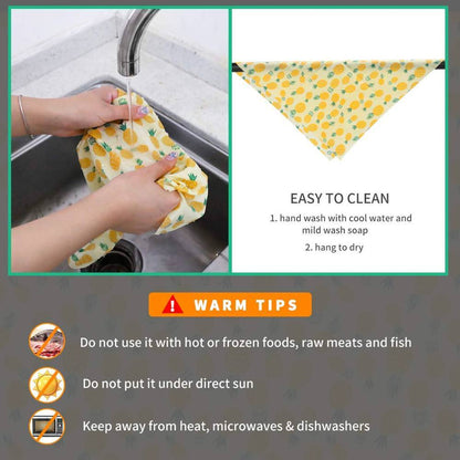 3Pack Beeswax Wrap Eco Friendly Kitchen Wrap Replacement Organic Natural Bees Wax Reusable Mixed Pattern Beeswax Food Wraps